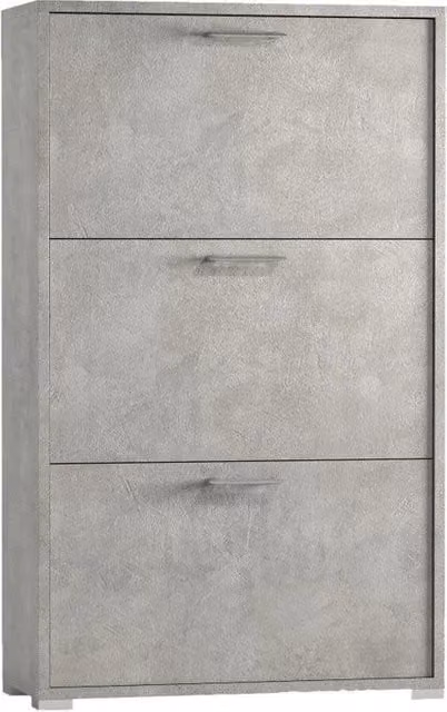 Scarpiera IPERBRIKO a 3 ante con apertura a ribalta, doppia profondità, grigio, L 67 x H 112 x P 28 cm