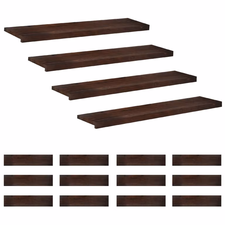 Set di 16 tappeti per scale vidaXL Marrone, L 120 cm x P 30 cm x H 2 cm