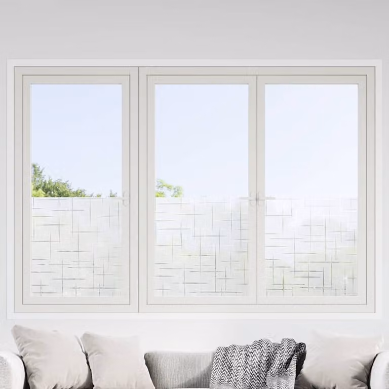 Set di 2 pellicole adesive per finestre vidaXL in PVC bianco trasparente con motivo geometrico a stelle