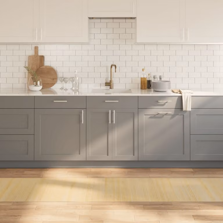 Tappeto rettangolare moderno vidaXL in bambù e polipropilene, colore beige, L: 60 cm, P: 300 cm