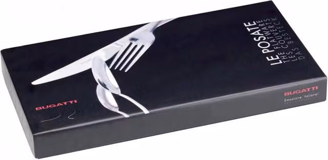 Set di posate Glamour Casa Bugatti 24 pezzi in acciaio inox con scatola Gallery colore Grigio Cenere opaco