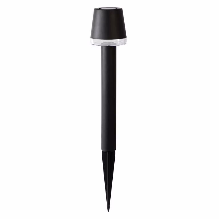 DICTROLUX Lampada Solare LED da Giardino con Picchetto, Colore Nero, Luce Bianco Caldo, Altezza: 46,3 cm