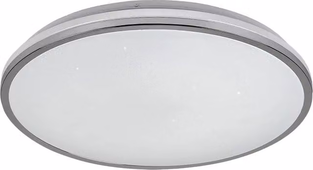 Plafoniera LED Rabalux Linden cromata e bianca con telecomando e funzione dimmabile, diametro: 49 cm