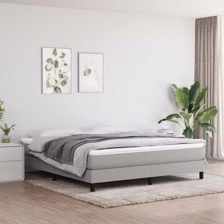 Materasso a molle insacchettate vidaXL in tessuto Grigio Chiaro L: 152 cm, P: 203 cm, H: 20 cm