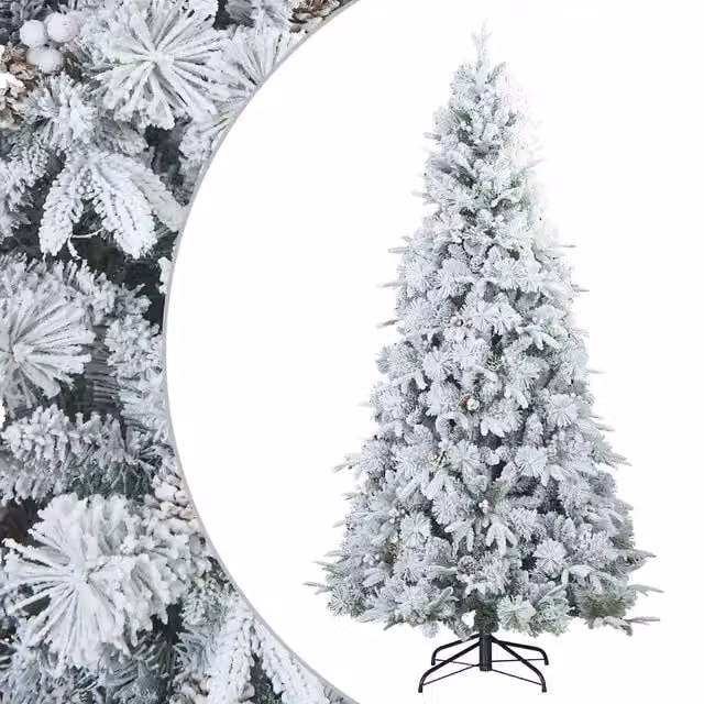 Albero di Natale artificiale snodato vidaXL bianco con effetto neve H: 210 cm, L: 100 cm