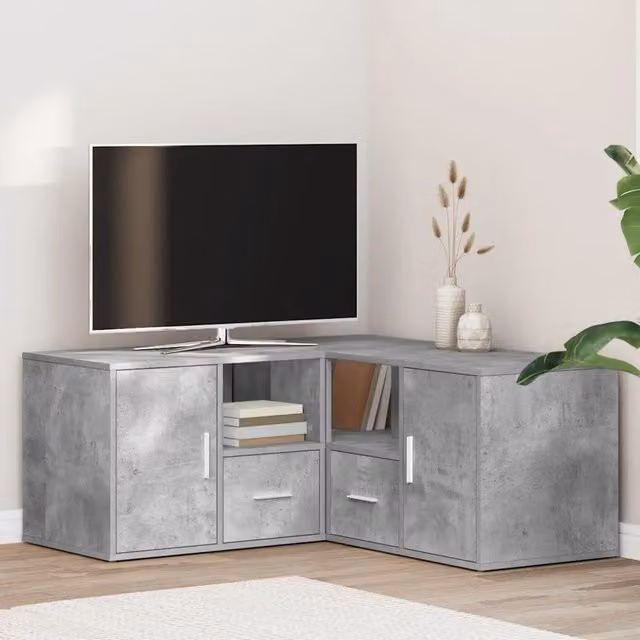 Mobile Angolare Moderno vidaXL Grigio Opaco in MDF con Pannello Posteriore L/P/H: 160 x 40 x 45 cm
