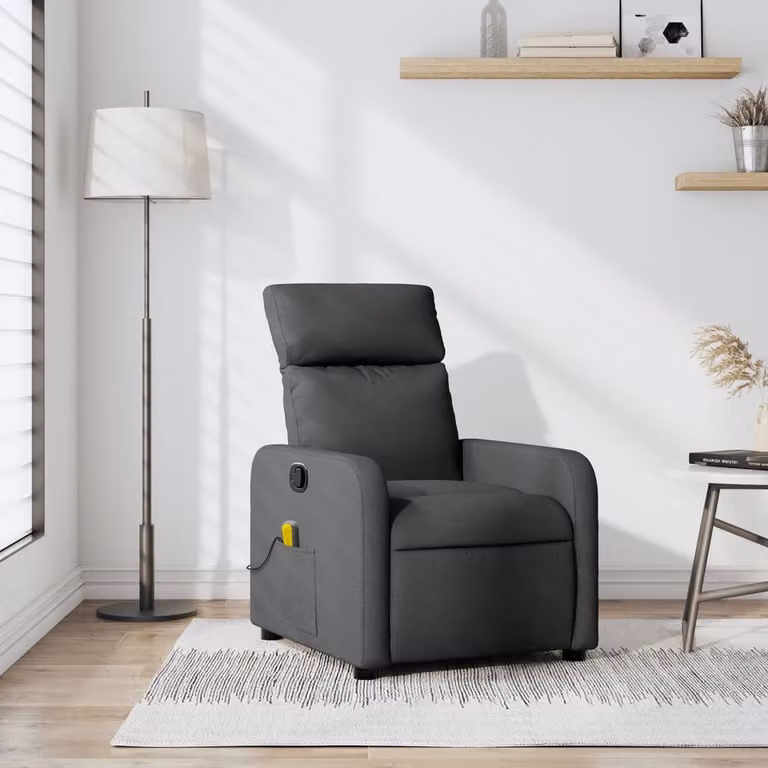 vidaXL Poltrona Reclinabile Relax Grigio con Braccioli in Tessuto
