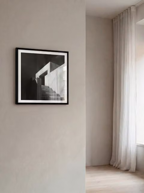 Quadro astratto moderno Step di Kenay Home, bianco e nero, 50 x 50 cm