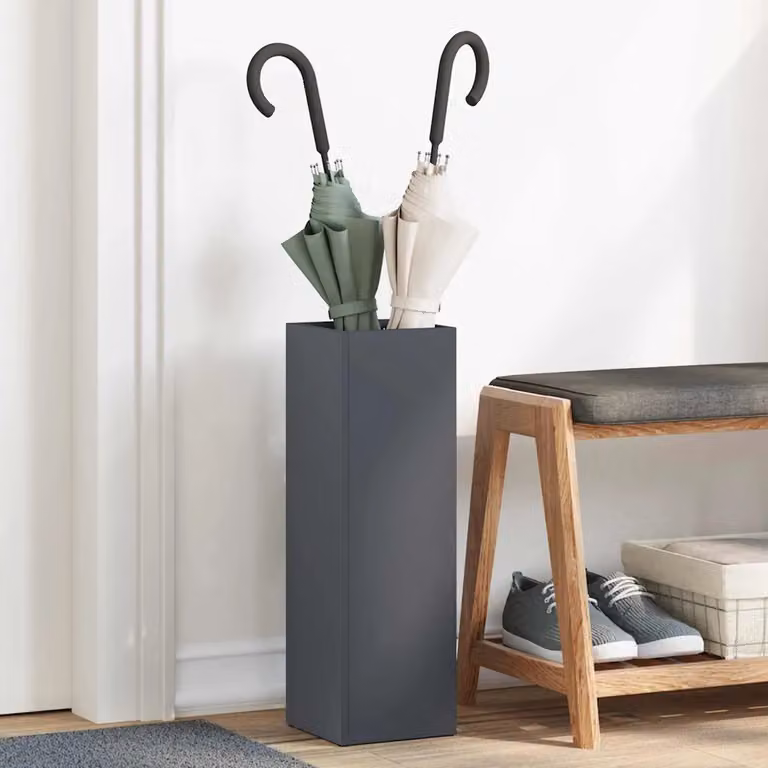 Stand per ombrelli da pioggia vidaXL in metallo antracite L/P/H: 15,5 x 15,5 x 49 cm