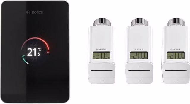 Kit termostato WIFI Bosch EasyControl CT 200 con 3 testine nero