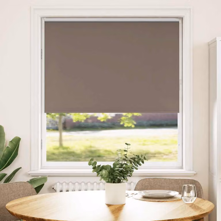 Tenda a Rullo Oscurante vidaXL in Poliestere, Disponibile in Marrone o Grigio, L: 90 cm x H: 130 cm
