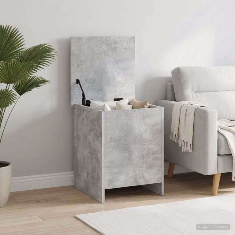 vidaXL Cassa di stoccaggio moderna in MDF Grigio, L 40 cm x P 40 cm x H 50 cm