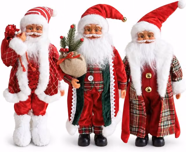 Statua decorativa di Babbo Natale con luci e musica Saint Joy, ornamento natalizio multicolore a batteria