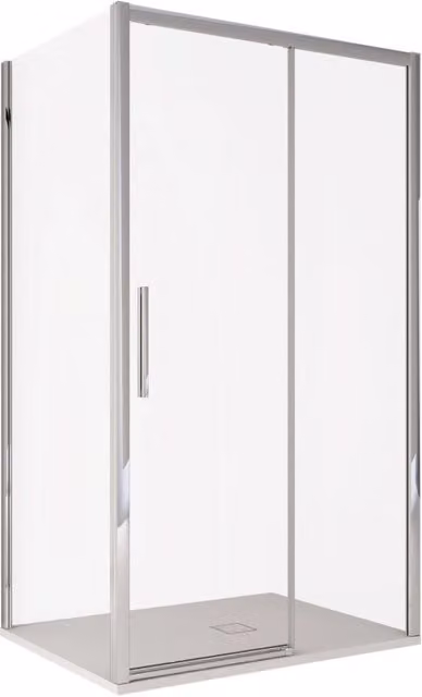 Box doccia rettangolare Olimpo Docce Lagoa Duo con cristallo da 6mm e sistema scorrevole, colore trasparente, L: 110 cm, P: 70 cm, H: 195 cm