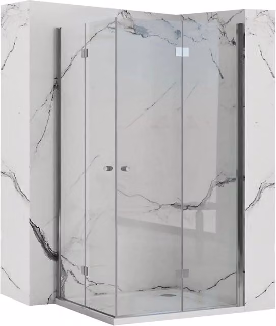 Cabina Doccia Pieghevole Rea Fold N2 Modulare Rettangolare in Vetro Trasparente con Trattamento Easy Clean L: 120 cm, P: 70 cm