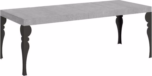 Tavolo allungabile Itamoby Paxon Premium in cemento grigio con gambe in metallo antracite L: 200-460 cm, P: 90 cm