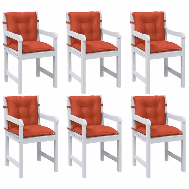 Set di 6 cuscini per sedia vidaXL in tessuto rosso mélange, L 100 cm x P 50 cm x H 7 cm