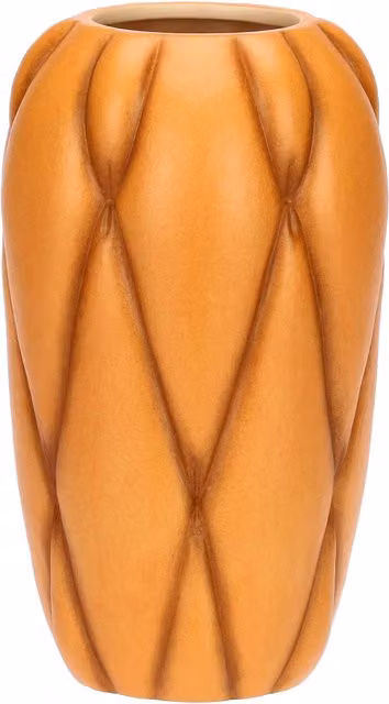 Vaso Plumé THUN in ceramica arancione con design geometrico e forma rotonda