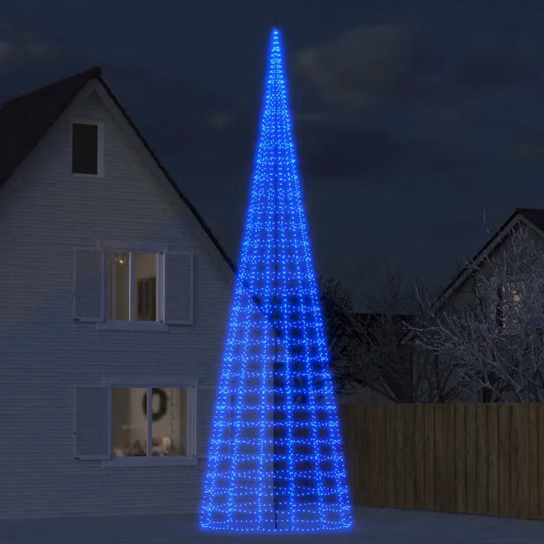 Albero di Natale a LED vidaXL con 3000 LED Blu e Bianco, 8 m