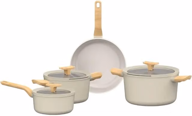 Set di pentole BergHOFF UQONIC DOWNDRAFT beige, 7 pezzi