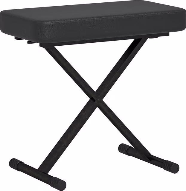 Sgabello per pianoforte HOMCOM pieghevole e regolabile su 4 altezze, in pelle PU e metallo, Nero, L: 60 cm, P: 32 cm, H: 53-63 cm