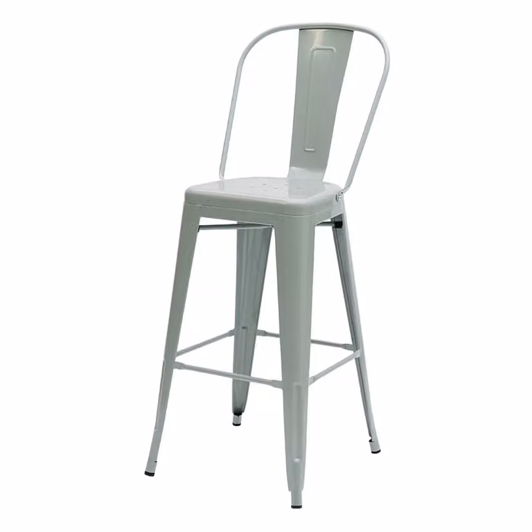 Set da 4 sgabelli moderni in metallo grigio Mobili 2G L/P/H: 45 x 43 x 120 cm