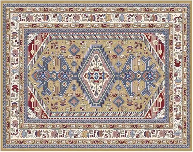 Tappeto Orientale con Disegno Persia in Stampa Digitale Biancheriaweb, Colore Beige, Lavabile e Antiscivolo, L: 300 cm x P: 200 cm