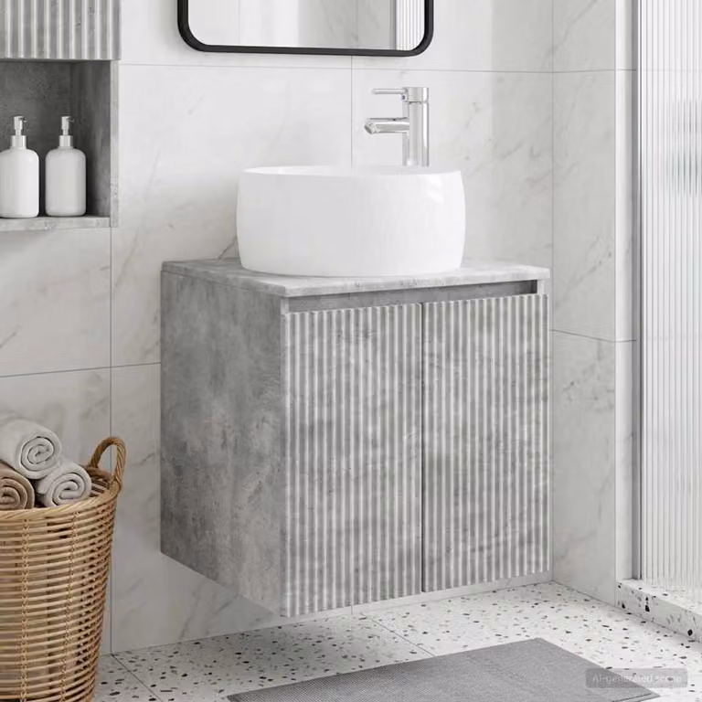 Mobile Lavabo da Parete vidaXL Grigio Cemento, L 49,5 x P 44,5 x H 66 cm
