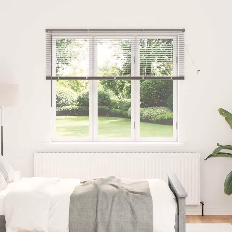 Tenda Veneziana vidaXL in Alluminio Argento, L: 130 cm, H: 160 cm, Larghezza lamelle: 25 mm
