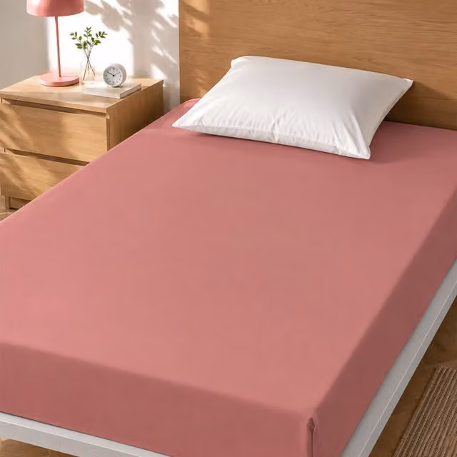 Lenzuolo con angoli elasticizzati in cotone KASANOVA rosa per una piazza e mezza