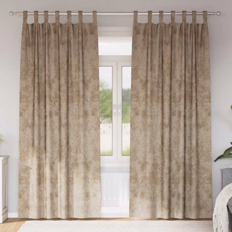 Set di 2 tende in velluto vidaXL beige, oscuranti e termoisolanti, H: 260 cm x L: 140 cm
