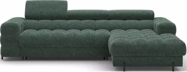 Divano ad angolo destro convertibile Meublorama verde stile minimalista L/P/H: 285 x 99 x 181 cm