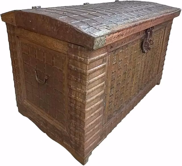 Baule artigianale Wanderlust Deco in legno e metallo marrone L: 166 cm, P: 94 cm, H: 104 cm