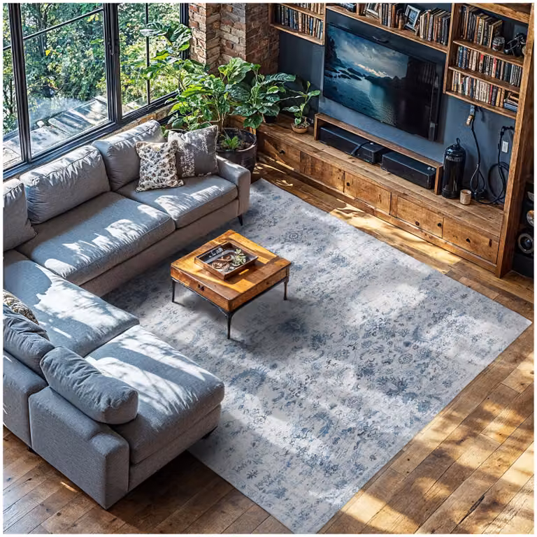 Tappeto orientale vintage Amara tectake blu, lavabile e antiscivolo, L: 240 cm x P: 340 cm