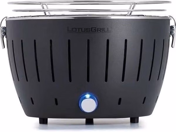 LotusGrill G-AN-280 G280 Grill a Carbone da Tavolo in Acciaio Inox, Colore Antracite Grigio, Diametro Cottura: 26 cm, Peso: 2.8 kg