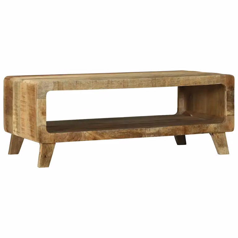 vidaXL Tavolino da salotto moderno in legno di mango massello marrone L: 90 cm, P: 50 cm, H: 35 cm