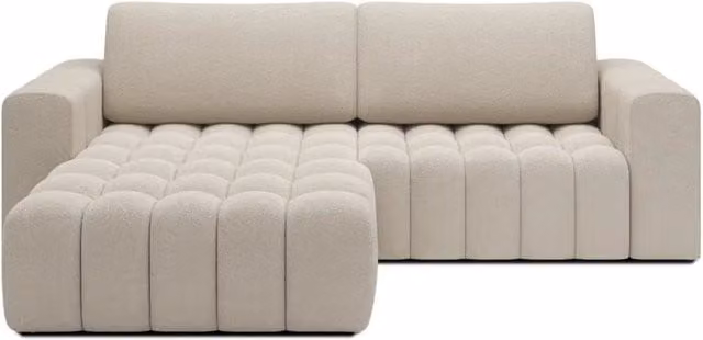 Divano angolare convertibile MEUBLORAMA DORY beige con vano contenitore e funzione letto L/P/H: 250 x 175 x 92 cm