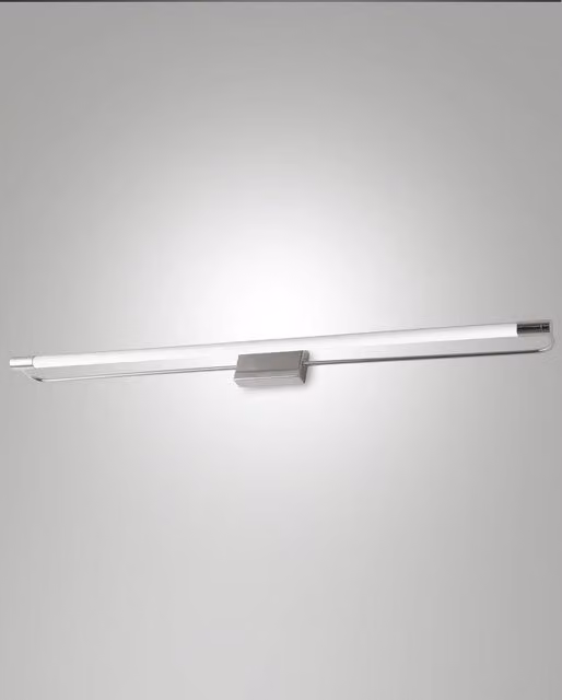 Lampada da Parete LED Fabas Rapallo Cromo, Luce Calda 3000K 2240lm 20W, Struttura in Metallo e Metacrilato, IP44, L 80 cm x P 8 cm x H 5 cm
