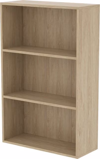 Libreria contenitore HOMCOM con 3 scomparti e ripiano regolabile, legno naturale e marrone, L 60 cm x P 24 cm x H 93 cm