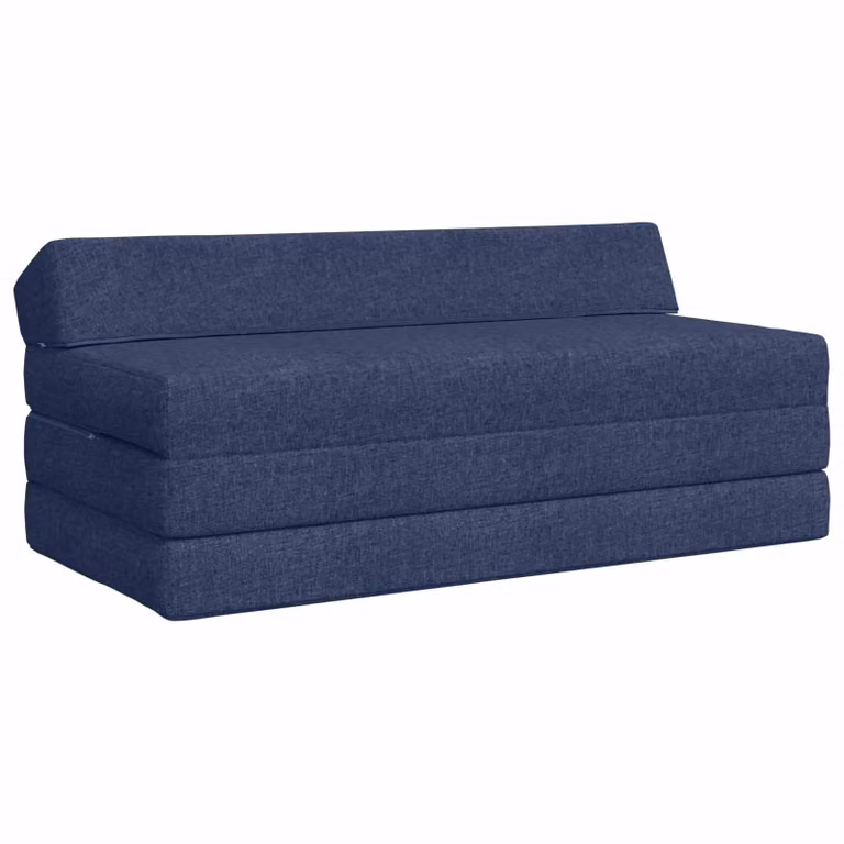 vidaXL Divano Letto Pieghevole in Tessuto Blu L: 120 cm, P: 60 cm, H: 49 cm