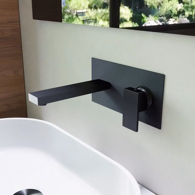 Miscelatore per lavabo ad incasso Parama in ottone nero opaco