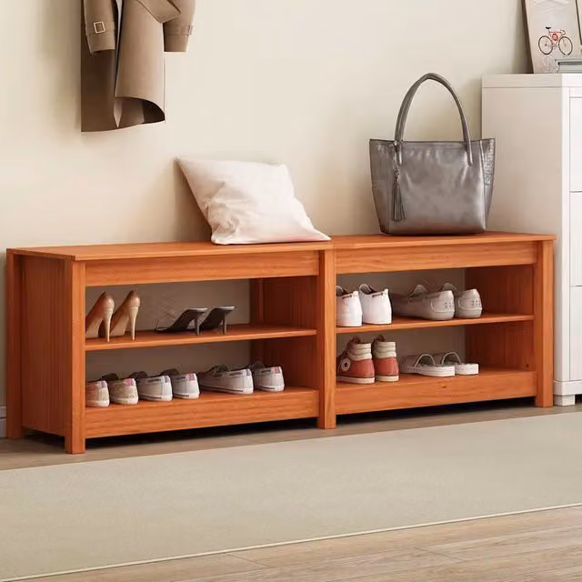 Panca porta scarpe moderna vidaXL in legno di pino cerato marrone L 160 x P 36,5 x H 50 cm