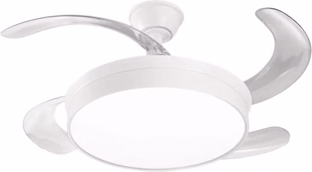 Ventilatore da soffitto Perenz Open+ con luce LED e telecomando, Bianco e Trasparente, Ø 106 cm