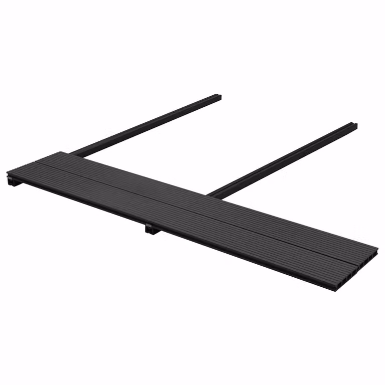 Set di 120 piastrelle per pavimento da deck vidaXL in WPC colore nero antracite