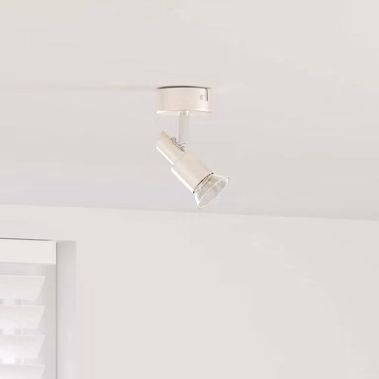 Faretto da soffitto moderno vidaXL in metallo argento con vetro trasparente e attacco E27, L/P/H: 8 x 8 x 10,5 cm
