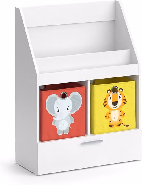 Libreria per bambini Vicco Luigi Bianca con cassetto e pannello posteriore L: 72 cm, H: 96.2 cm, P: 31.2 cm