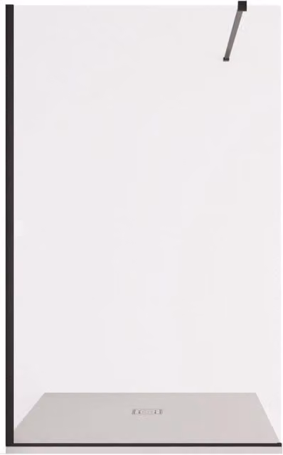 Box doccia walk in Olimpo Docce Osiride Black con profili neri e cristallo da 8 mm, L: 100 cm, H: 195 cm
