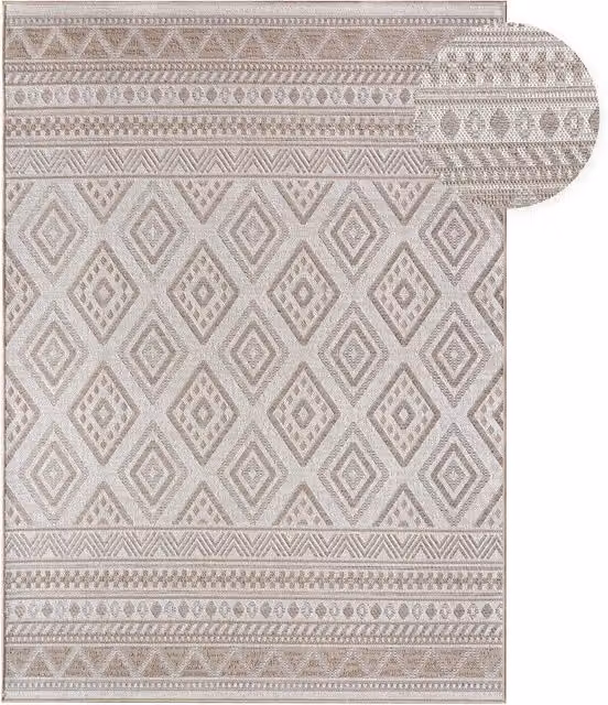 Tappeto Verona beige per interni ed esterni in fibra sintetica L: 250 cm, P: 80 cm