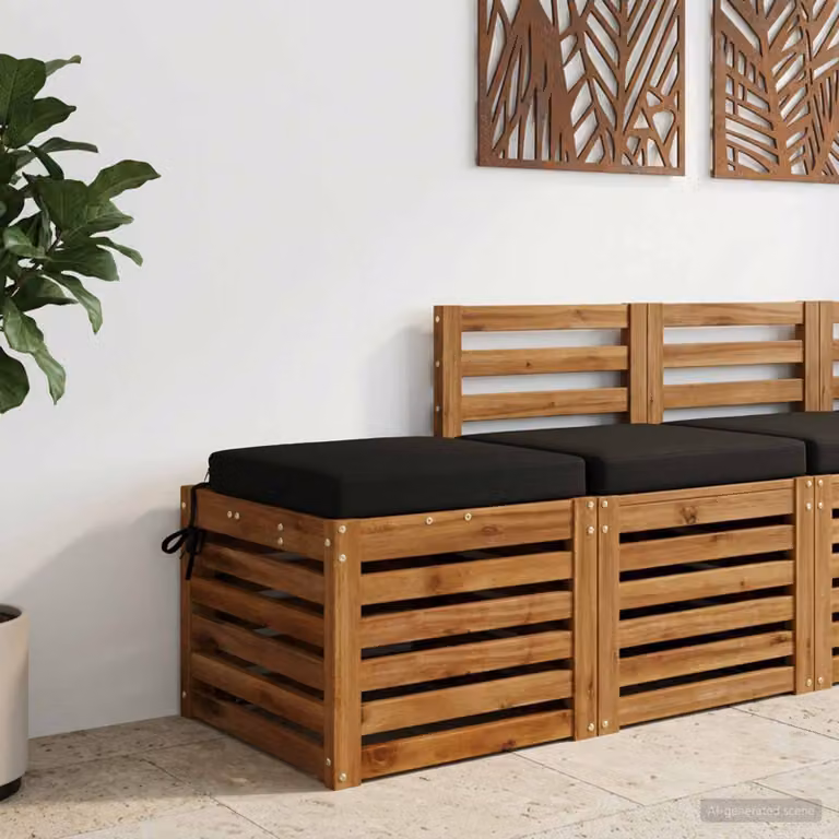 Cuscino per sedile vidaXL SOEST in poliestere nero con rivestimento rimovibile e lavabile
