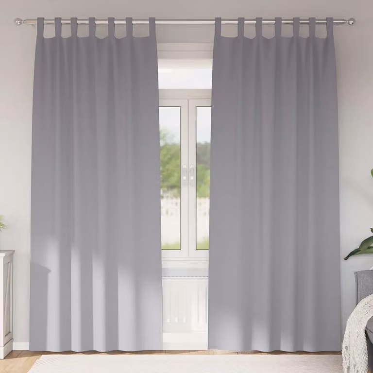Set di 2 tende blackout vidaXL con anelli, colore grigio, H 245 x L 140 cm